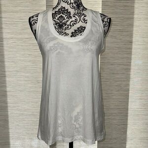 INC International Concepts White Scoop Neck Tank Top Sz. M